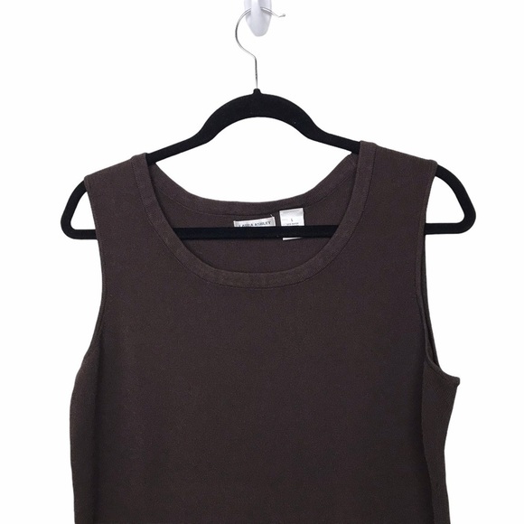 Laura Ashley Brown Sleeveless Tank Top Blouse - Picture 3 of 9